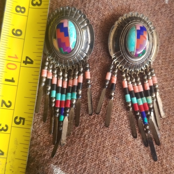 Turquoise,  lapis...earrings - Picture 4 of 8